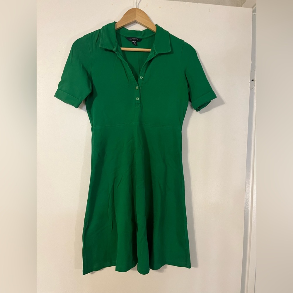Land’s End Green Polo Style Dress. Size XXS.